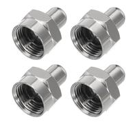 sourcing map 75 Ohm Coax Cap Coaxial Terminator 4pcs F Male RF End Caps Adapter Waterproof Dustproof for TV Antenna, Amplifier, Splitter, Coaxial Cable
