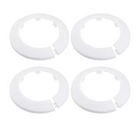 sourcing map 75mm Pipe Cover Decoration PP Plastic Water Pipe Escutcheon White 6pcs