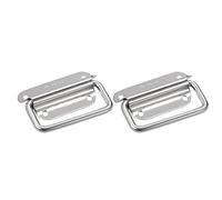 sourcing map 75mmx42mm 201 Stainless Steel Toolbox Chest Ring Pull Handle Silver Tone, 2pcs