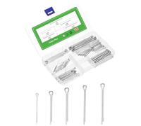 sourcing map 75Pcs 5 Sizes 304 Stainless Steel Cotter Pin Split Pin Assortment Kit, Split Cotter Fastener Clips for Household Appliances, Sports Equipment, Car Mechanics Repair - Silver