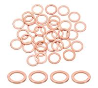 sourcing map 75Pcs M14 Flat Washer Copper Washer Sealing Rings, 14mm ID 18mm OD 1.5mm Thickness Copper Crush Washers Metric Sealing Gasket for Plumbing Machinery Automotive