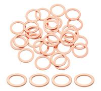sourcing map 75Pcs M16 Flat Washer Copper Washer Sealing Rings, 16mm ID 22mm OD 1.5mm Thickness Copper Crush Washers Metric Sealing Gasket for Plumbing Machinery Automotive