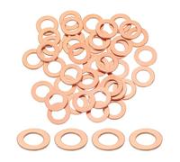 sourcing map 75Pcs M8 Flat Washer Copper Washer Sealing Rings, 8mm ID 14mm OD 1mm Thickness Copper Crush Washers Metric Sealing Gasket for Plumbing Machinery Automotive