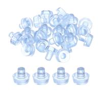 sourcing map 76Pcs Glass Table Top Bumpers with Stem, 6mm/0.24" Rubber Bumper Grippers Anti Slip Table Spacers for Patio Cabinet Furniture (Fits 1/4Inch Hole), Clear