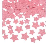 sourcing map 76Pcs Glitter Foam Stickers 3 Size Self-Adhesive Sparkly Star Shapes Glitter Stickers for Arts Craft Supplies, DIY and Decor, Pink