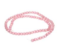sourcing map 76pcs Pink Cat's Eye Stone Beads 5mm Round Smooth Gemstone Crystal Loose Bead for Jewelry Making Bracelets Necklace Earrings DIY