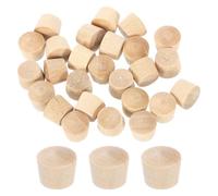 sourcing map 76Pcs Wood Button Plugs, 8.5mm/0.33" Flat Head Hardwood Screw Hole Plug Wooden Caps Buttons Wood Plug for Furniture Woodworking Craft Decor (10mm x 8.5mm)