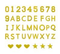 sourcing map 78 Pcs Iron on Letters and Numbers, 1.6 Inch A-Z Letter Patches and 0-9 Number Patches for Clothing Gold Iron on Numbers Small Embroidered Patches for Jacket Clothes Hat Sock DIY