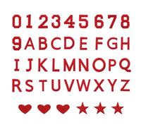 sourcing map 78 Pcs Iron on Letters and Numbers, 1.6 Inch A-Z Letter Patches and 0-9 Number Patches for Clothing Red Iron on Numbers Small Embroidered Patches for Jacket Clothes Hat Sock DIY