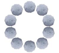 sourcing map 7cm Faux Fur Pom Pom Balls, 10 Pcs Grey Fluffy Soft Faux Fur Pom Poms for Hats with Elastic Loop for DIY Knitting Hats Keychain Scarves Gloves Bags Shoes Accessories