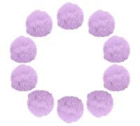 sourcing map 7cm Faux Fur Pom Pom Balls, 10 Pcs Light Purple Fluffy Soft Faux Fur Pom Poms for Hats with Elastic Loop for DIY Knitting Hats Keychain Scarves Gloves Bags Shoes Accessories