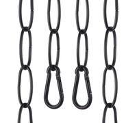 sourcing map 7ft Lighting Hanging Chain, 2.4mm/0.09" Looping Metal Pendant Chandelier Chain Extension with 2 Spring Snap Hook for Hanging Plant Pendant Chandelier Light Fixture, Black
