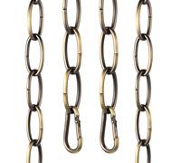sourcing map 7ft Lighting Hanging Chain, 2.8mm/0.11" Looping Metal Pendant Chandelier Chain Extension with 2 Spring Snap Hook for Hanging Plant Pendant Chandelier Light Fixture, Bronze