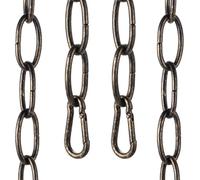 sourcing map 7ft Lighting Hanging Chain, 3.8mm/0.15" Looping Metal Pendant Chandelier Chain Extension with 2 Spring Snap Hook for Hanging Plant Pendant Chandelier Light Fixture, Golden