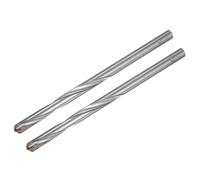 sourcing map 7mm Cutting Dia Cemented Carbide Twist Extra Long Drill Bit with Round Straight Shank for Hardened Steel Stainless Steel, 130mm Length 2 Pcs
