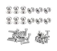 sourcing map 7mm Head Dia. Round Knobs Pull Handle, 12pcs Zinc Alloy for Drawer Pulls Gift Box Cabinet Door Knobs with Screws, Silver Tone