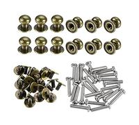 sourcing map 7mm Head Dia. Round Knobs Pull Handle, 24pcs Zinc Alloy for Drawer Pulls Gift Box Cabinet Door Knobs with Screws, Bronze Tone