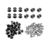 sourcing map 7mm Head Dia. Round Knobs Pull Handle, 36pcs Zinc Alloy for Drawer Pulls Gift Box Cabinet Door Knobs with Screws, Black