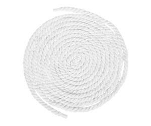 sourcing map 7mmx14.8Ft White Cotton Rope, 3 Strand Cord
