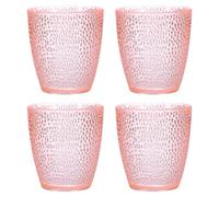 sourcing map 7oz Acrylic Drinking Glasses, 4Pcs Plastic Reusable Tumblers Drinkware Unbreakable Water Glasses Cup Stackable & Dishwasher Safe for Home Outdoors Restaurant, Pink