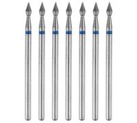 sourcing map 7pcs 120-140 Grits Diamond Grinding Bit 2.3mm Bullet-Head 2.35mm Shank 5mm Length Stone Sanding Drill Bits Rotary Tool for Ceramic Glass Nails Grinding Polishing