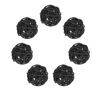 sourcing map 7Pcs Black Wicker Rattan Balls for Bowl Centerpiece 1.2 Inch Dia Rattan Wicker Twig Orbs Spheres Decorative Balls for Vase Home Dining Table Wedding Decor