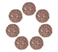 sourcing map 7Pcs Brown Wicker Rattan Balls for Bowl Centerpiece 2.75 Inch Dia Rattan Wicker Twig Orbs Spheres Decorative Balls for Vase Home Dining Table Wedding Decor