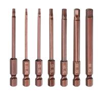sourcing map 7pcs Hex Head Wrench Drill Bit 1.5/2/2.5/3/4/5/6mm Metric 1/4" Hex Shank 3"(75mm) Length S2 Steel Magnetic Impact Drivers Screwdriver Bit Industrial Grade Hexagon Drill Bits