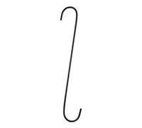 sourcing map 7pcs Long S Hooks 12 Inch Extra Long Metal S-Shaped Hanging Hooks High Manganese Steel S Hanger Storage Organizing Tool for Kitchen Garden Bathroom Garage Closet, Black