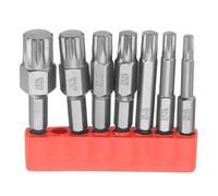 sourcing map 7pcs M4/M5/M6/M7/M8/M10/M12 Triple Square Spline Bit Set 1/4" Hex Shank 2" (50mm) Long Magnetic Tamper Proof 12 Point Spline Drive Bits Industrial Power Screwdrivers