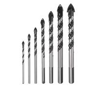 sourcing map 7pcs Masonry Drill Bit Set, 1/8" to 1/2" Concrete Drill Bits with Carbide Tip Ceramic Drill Bit Set for Glass Concrete Marble Plastic Brick Tile Wood and Cement