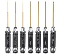 sourcing map 7pcs RC Hex Screwdriver 0.9mm 1.27mm 1.3mm 1.5mm 2mm 2.5mm 3mm Titanium Hexagon Screwdrivers Wrench RC Hex Driver Repair Tool for RC Models Car Helicopter Boat