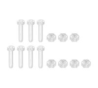 sourcing map 7Set Clear Acrylic Screws Kit, M6 x 25mm Round Head Phillips Bolts with Hex Nuts, Bolts and Nuts Kit for Machine Accessories Electronic Equipment DIY Crafts