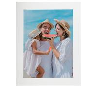 sourcing map 7x9 Picture Frame, Solid Oak Wood Photo Frame 7x9 Frame Display 5.5x7.5 Optical Clear Acrylic Sheet Wall Mounting and Tabletop Display, White, 1Pcs