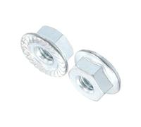 sourcing map #8-32 Serrated Flange Hex Lock Nuts, 15Pcs Carbon Steel Non-Slip Hexagon Flange Nut, Full Thread, Bright Finish, Silver