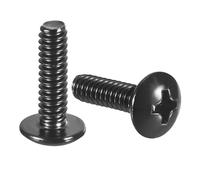 sourcing map #8-32 x 1/2" Truss Head Phillips Machine Screws, Full Thread, Phillips Drive, 304 Stainless Steel 18-8, Black Oxide Finish, Quantity 50