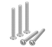 sourcing map #8-32x1-1/2" Pan Head Machine Screws, 304 Stainless Steel Screw, Phillips Drive, Fully Threaded, Bright Finish, Pack of 10