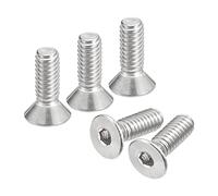 sourcing map #8-32x1/2" Flat Countersunk Head Socket Cap Screws, 25Pcs 304 Stainless Steel Hex Socket Flat Head Screws, Full Thread, Countersunk Bolts