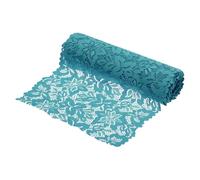 sourcing map 8.5 Inch Wide 3 Yard Lace Ribbon Floral Pattern Dark Blue Lace Trim Ribbon Spandex and Nylon Lace Trim for Sewing Making, DIY Crafts, Gift Wrapping, Wedding Decor