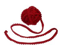 sourcing map 8.5 Yards Pom Pom Trim Ribbon, 0.5" Wide Dark Red Pom Pom Ball Fringe Trim Sewing Fringe Fabric Trim Ribbon for DIY Crafts Curtain Clothes Pillow Home Decoration