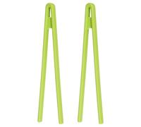 sourcing map 8.7" Silicone Toast Tongs, 2Pcs Kitchen Tong Heat Resistant Kitchen Utensil for Cooking Toaster Salad Food BBQ Pan Bacon Fried Steak, Green