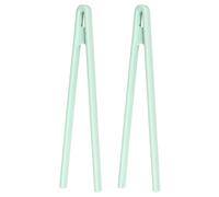 sourcing map 8.7" Silicone Toast Tongs, 2Pcs Kitchen Tong Heat Resistant Kitchen Utensil for Cooking Toaster Salad Food BBQ Pan Bacon Fried Steak, Light Green