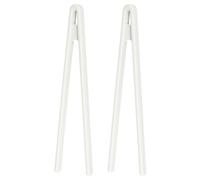 sourcing map 8.7" Silicone Toast Tongs, 2Pcs Kitchen Tong Heat Resistant Kitchen Utensil for Cooking Toaster Salad Food BBQ Pan Bacon Fried Steak, White