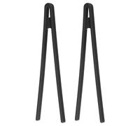 sourcing map 8.7" Silicone Toast Tongs, 2Pcs Kitchen Tong Heat Resistant Kitchen Utensil for Cooking Toaster Salad Food BBQ Pan Bacon Fried Steak, Black