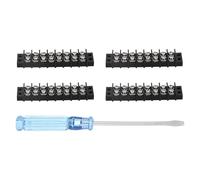 sourcing map 8 Circuits Screw Terminal Blocks, 300V 20A 9.5mm Pitch 8 Positions Dual Rows Terminal Strip with Flat Head Screwdriver for Electrical Wire Connecting, Pack of 4