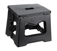 sourcing map 8" Folding Step Stool for Adults 165 lbs Capacity Non-Slip Step Stool with Handle Collapsible Foot Stools, Black Small Stepping Stool for Bathroom, Bedroom, Kitchen