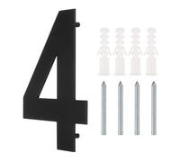sourcing map 8 Inch Floating House Number, Stainless Steel Metal Modern House Number for Outside Address Sign for House with Nail Kit for Mailbox Yard Home Front Door (Number 4, Matte Black)