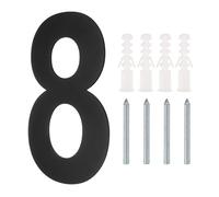 sourcing map 8 Inch Floating House Number, Stainless Steel Metal Modern House Number for Outside Address Sign for House with Nail Kit for Mailbox Yard Home Front Door (Number 8, Matte Black)