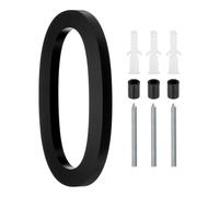 sourcing map 8 Inch Modern House Number, Acrylic Floating House Number for Outside Address Sign for House with Nail Kit for Mailbox Yard Home Front Door (Number 0, Matte Black)