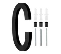 sourcing map 8 Inch Modern House Number, Acrylic Floating House Number for Outside Address Sign for House with Nail Kit for Mailbox Yard Home Front Door (Letter C, Matte Black)